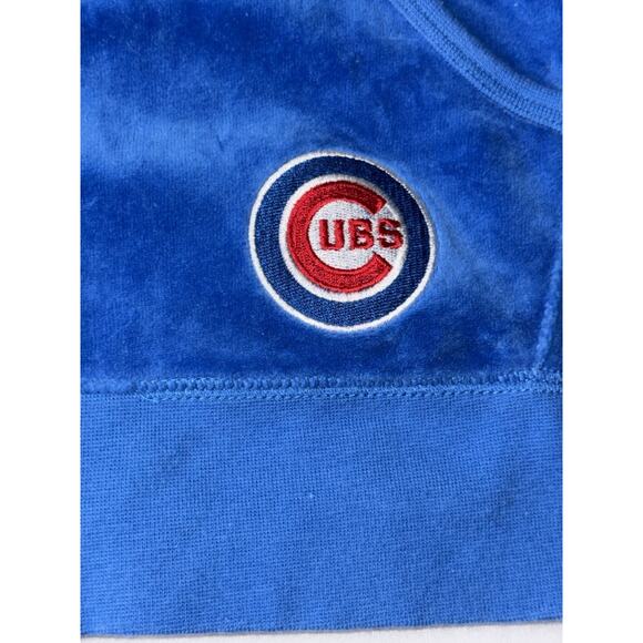 TOUCH ALYSSA MILANO MLB CHICAGO CUBS VELOUR JACKET BLUE Large - Picture 2 of 15